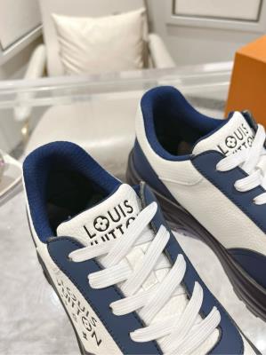 wholesale quality men's louis vuitton trainer navy blue white